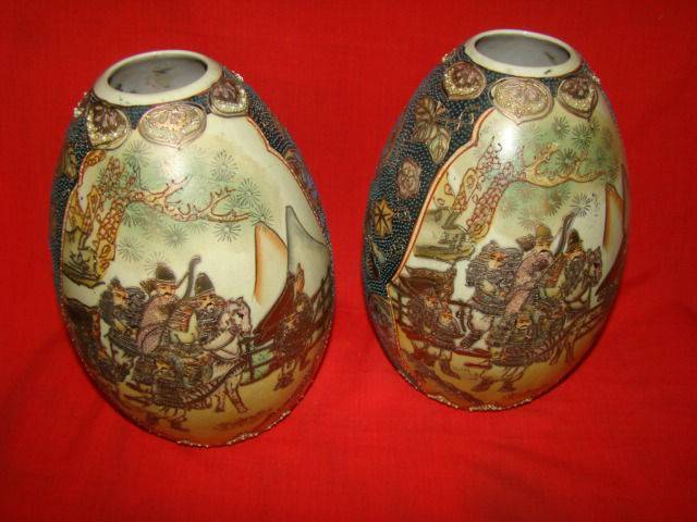 Paire de vases en faience de SATSUMA époque 19 éme