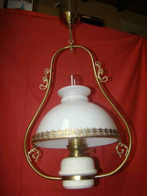 Suspension lyre avec opaline diamètre 30 cm