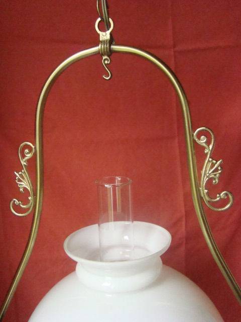 Suspension lyre avec opaline diamètre 30 cm