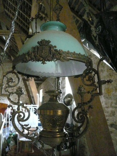 Suspension en bronze et opaline