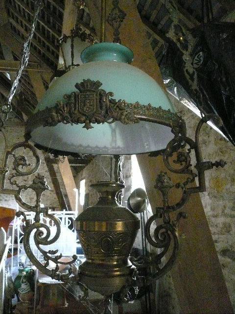 Suspension en bronze et opaline