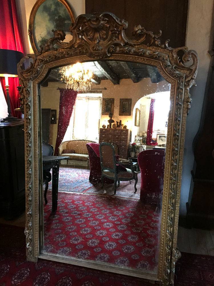 Imposant miroir ancien de château