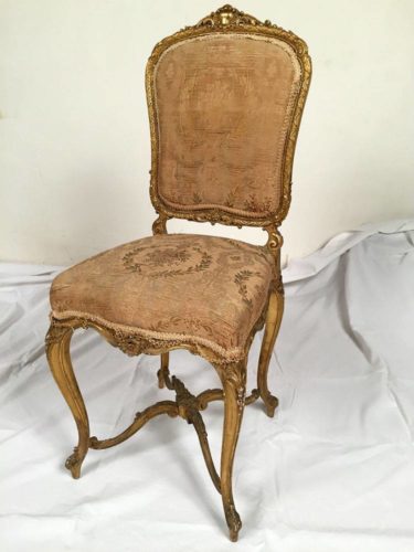 chaise en bois doré époque Napoleon III