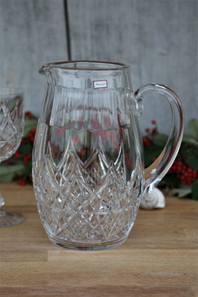 Broc Pichet à eau en cristal taillé de Baccarat Colbert