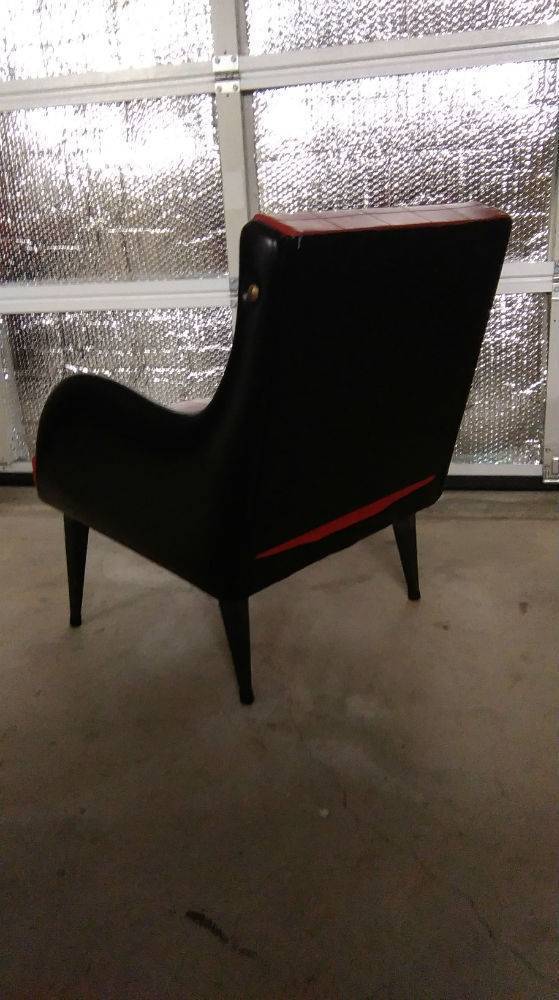 Fauteuil vintage en simili cuir,années 50