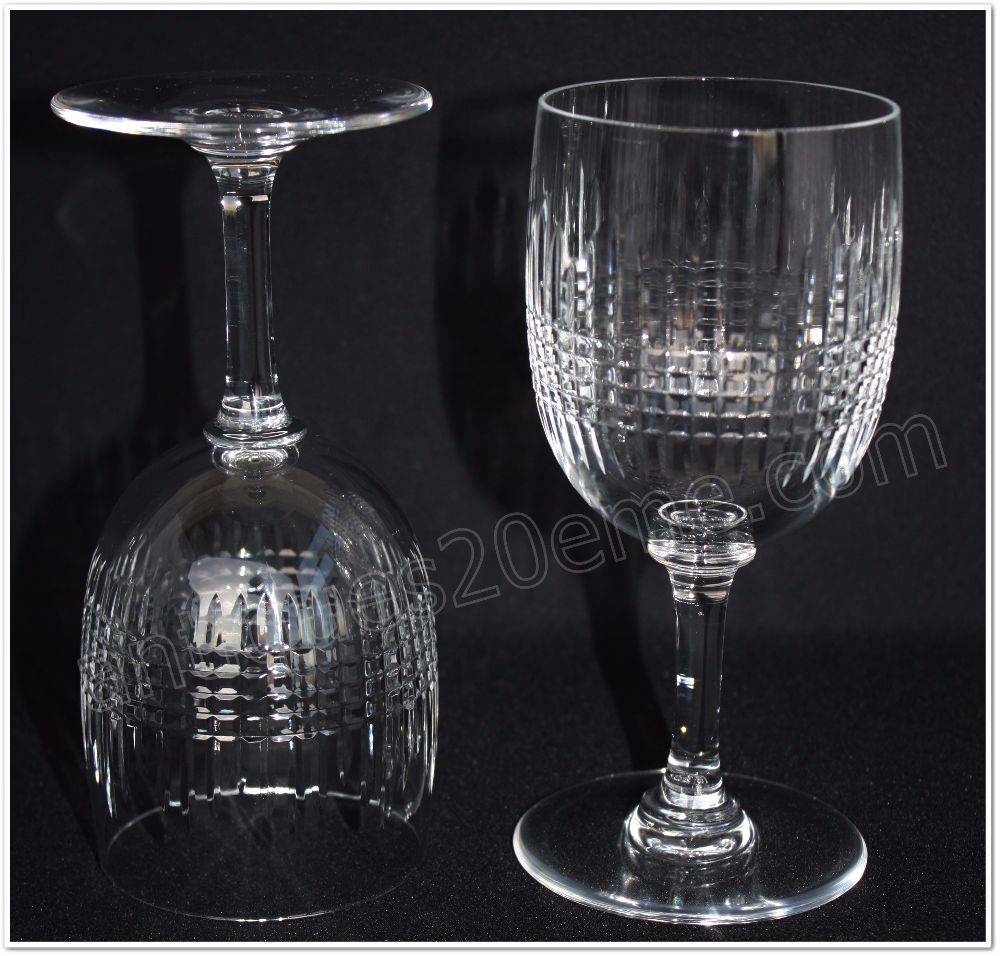 Série de 6 verres à eau en cristal de Baccarat modèle Nancy