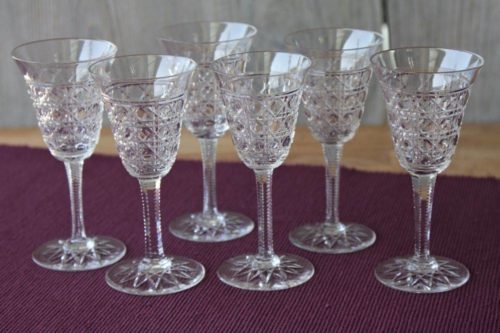 Série de 6 verres à vin cuit en cristal de Baccarat modèle Pontarlier