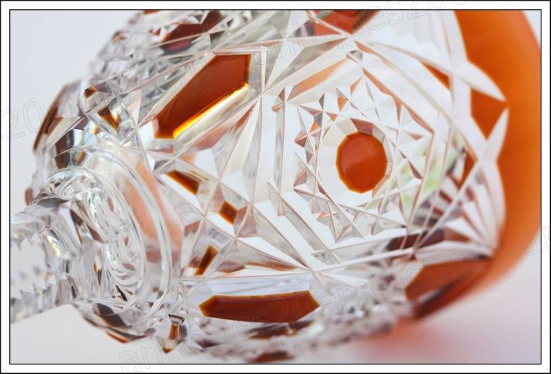 Série de 6 verres à vin du Rhin Roemer en cristal taillé de Baccarat modèle Lagny