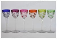 Série de 6 verres à vin du Rhin Roemer en cristal taillé de Baccarat modèle Lagny