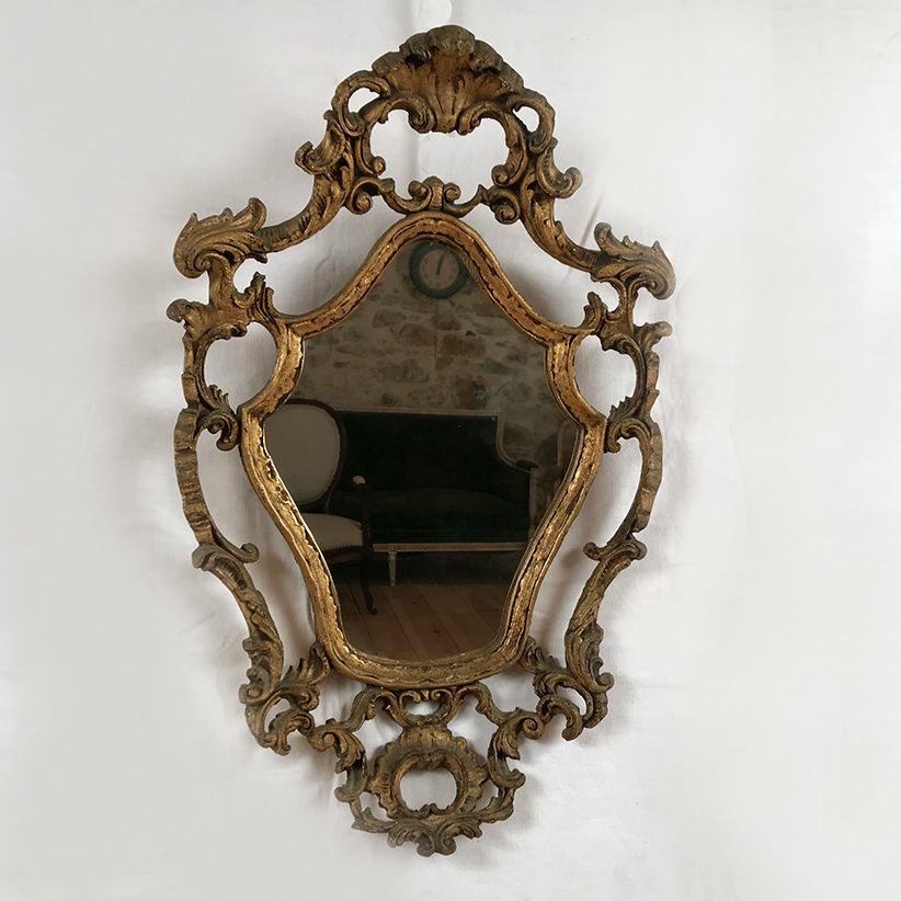 miroir cadre bois doré