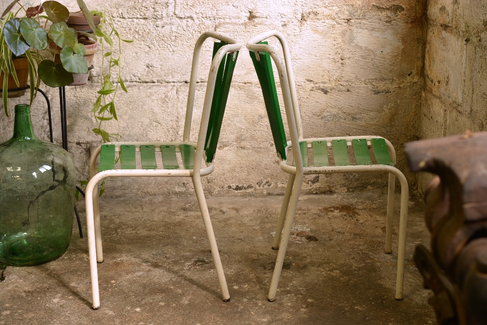 Chaises de terrasse de café des années 50