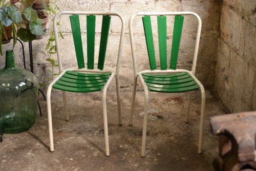 Chaises de terrasse de café des années 50