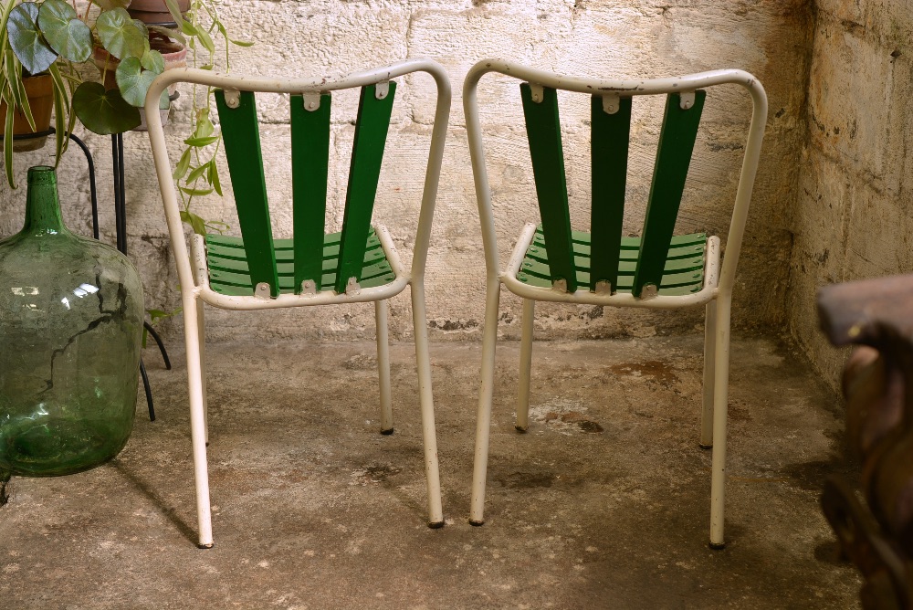 Chaises de terrasse de café des années 50