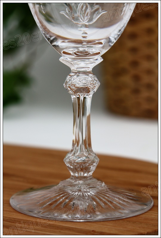 Rare verre à vin en cristal du service Baccarat Marennes, Baccarat crystal wine glass