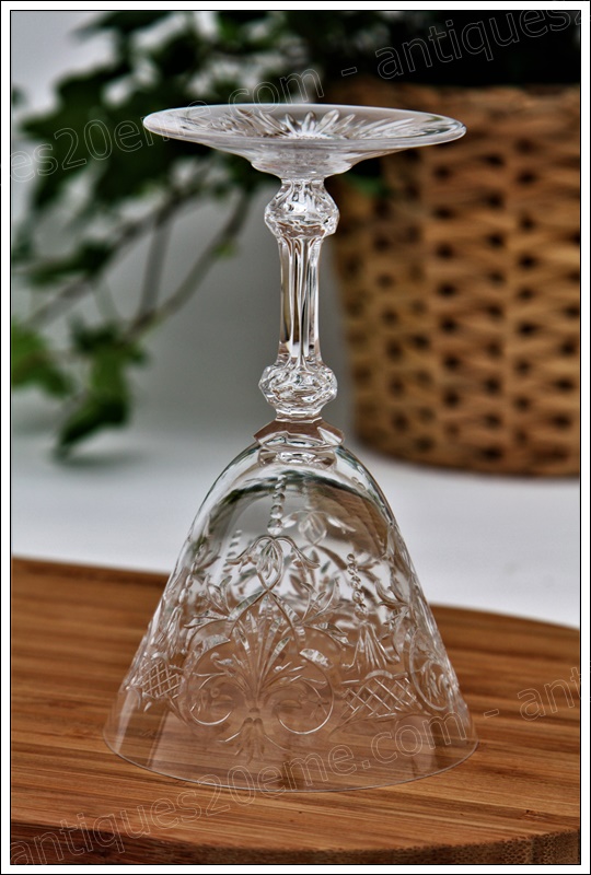 Rare verre à vin en cristal du service Baccarat Marennes, Baccarat crystal wine glass