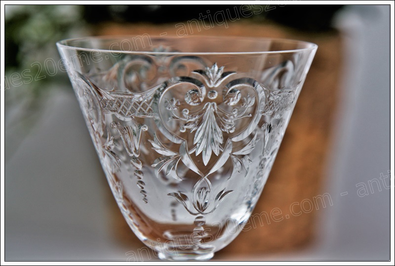 Rare verre à vin en cristal du service Baccarat Marennes, Baccarat crystal wine glass