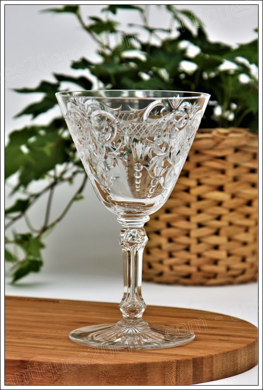 Rare verre à eau en cristal du service Baccarat Marennes, Baccarat crystal water glass